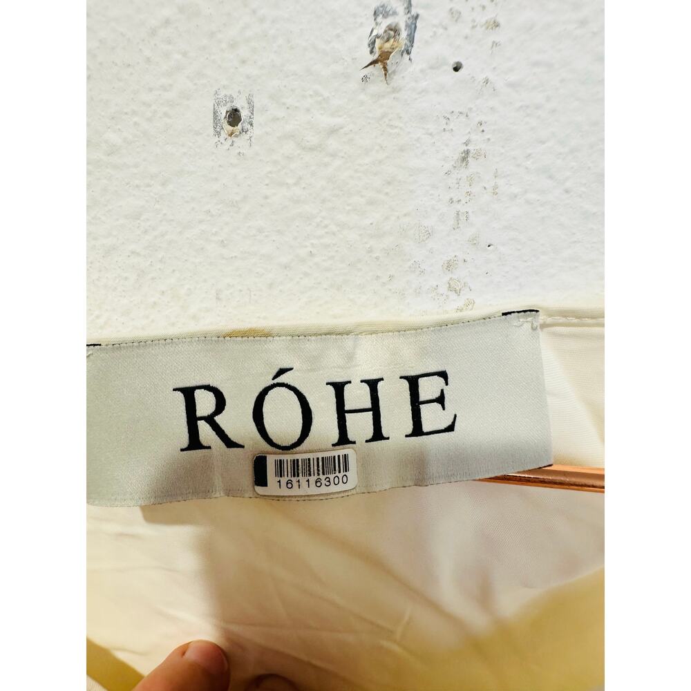 RÓHE Off-White Minimalist Mid-Length Drapey Sleeves Fluid Satin Dress Size 42 - Picture 6 of 9